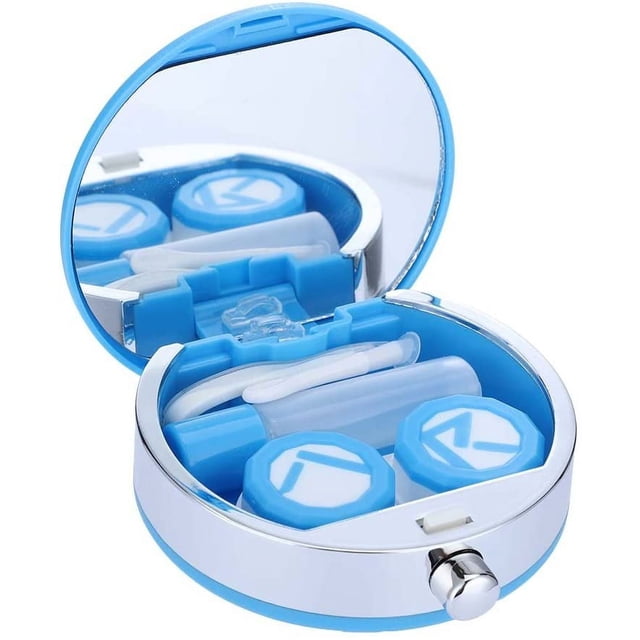 Contact Lens Case Box Holder Container Portable Soak Storage Kit with Mirror