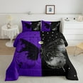 thumbnail image 3 of Feelyou Tribal Butterfly Animal Bedding Comforter Set, Psychedelic Stars Galaxy Twin Comforter Sets, Black Purple Reversible Bedding Set, Breathable Home Decor, 2 Pieces, 3 of 9