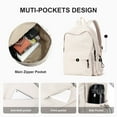 thumbnail image 5 of School Backpack Womens, Causal Travel School Bags 14 Inch Laptop Backpack for Lightweight Rucksack Water Resistant Bookbag College Men Work Daypack Beige, 5 of 7