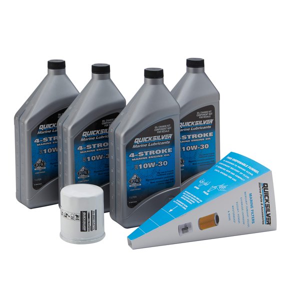 Quicksilver 10W-30 Oil Change Kit for 4-stroke Yamaha F75 through F115 outboards