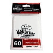 Sleeves - Monster Protector Sleeves - Smaller Size Gloss Finish w/Logo - White (Fits Yugioh and Other Smaller Sized Gami