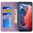 thumbnail image 4 of For Motorola Moto G Play 2024 Wallet Premium PU Vegan Leather ID Card Money Holder with Magnetic Closure - Purple, 4 of 4