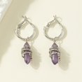 thumbnail image 2 of Stone Dangle Earrings Dainty - Decorative Chunky Hoop Earrings Pendant Earrings, 2 of 7