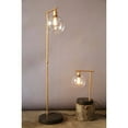thumbnail image 2 of Creative Co-Op Metal Floor Lamp with Glass Globe Shade, Antique Brass and Wood, 2 of 3