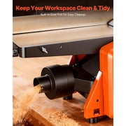 KFFKFF 8-Inch Spiral Benchtop Jointer, 2 HP 8500 RPM Wood Jointer with 18-Blade Cutterhead, Extendable Cast Aluminum Table, Adjustable Fence, 1/8-Inch Depth Capacity for DIY Woodworking