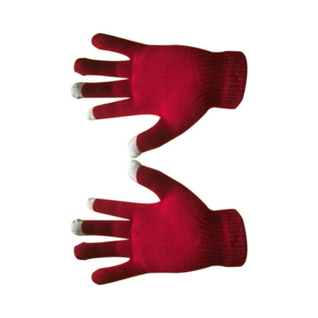 

Unisex Winter Warm Knit Gloves Hand Warmer for Touch Screen Smart Phone Anti- for Slip Gloves Mittens Hand Warmer Dark red