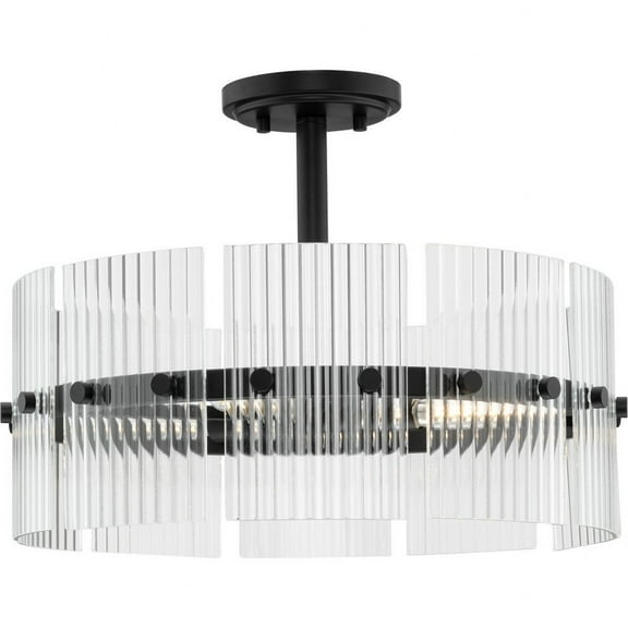 P500456-31M Progress Lighting Seville - 4 Light Pendant-12.75 Inches Tall and 17.87 Inches Wide-Matte Black Finish