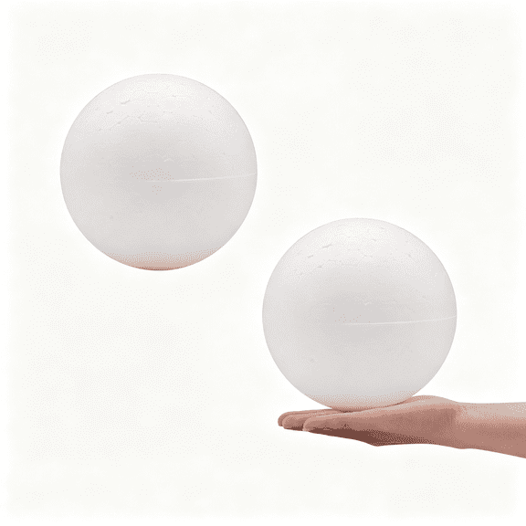CYFW 5" Foam Balls 2 Pack for School&Holiday Crafts|For Wedding Decor,Centerpieces,Floral Favors,Snowman,School&Home Diy Lightweight Foam Balls