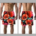 thumbnail image 3 of luoweisi Men's Beach Shorts Quick Dry Swim Trunks with Mesh Lining Flower 2XL, 3 of 5
