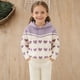 thumbnail image 1 of Blusa de manga larga con capucha para otoño e invierno. Suéter de punto para niña. Chaqueta con capucha en forma de corazón. Top de poliéster con bloques de color para niña., 1 of 8