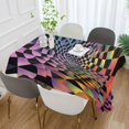 thumbnail image 2 of Yayeee Tablecloths 54" x 54" Rectangle Wrinkle Resistant Party Table Cover, Pink Wavy Plaid, 2 of 8