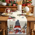 thumbnail image 4 of Burlap Table Runner 72 Inches Long,Christmas Tree Gnome Squirrel Cat Non-Slip Kitchen Table Runners for Dining Room Everyday Use Party Table Decorations Winter Poinsettia Xmas Ball, 4 of 9