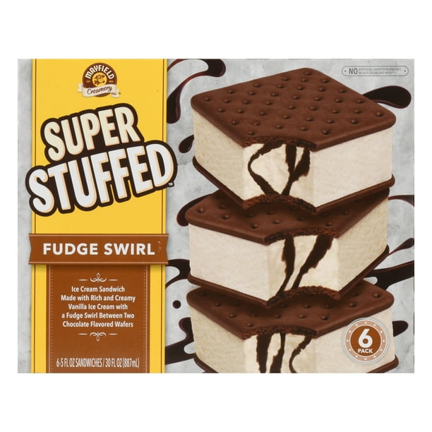 Mayfield Fudge Swirl Ice Cream Sandwich 6 Count Walmart Com Walmart Com