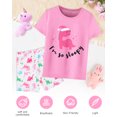 thumbnail image 3 of Girls Pajamas Short Sleeve Toddler Girls Summer Short Sets Sleepwear Clothes Sets Girls Pajamas Size 3-10, 3 of 7