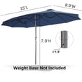 thumbnail image 3 of YODOLLA Parasol de Patio Double Face de 15 Pi Grand Parasol d'Extérieur - Bleu Marine, 3 of 8