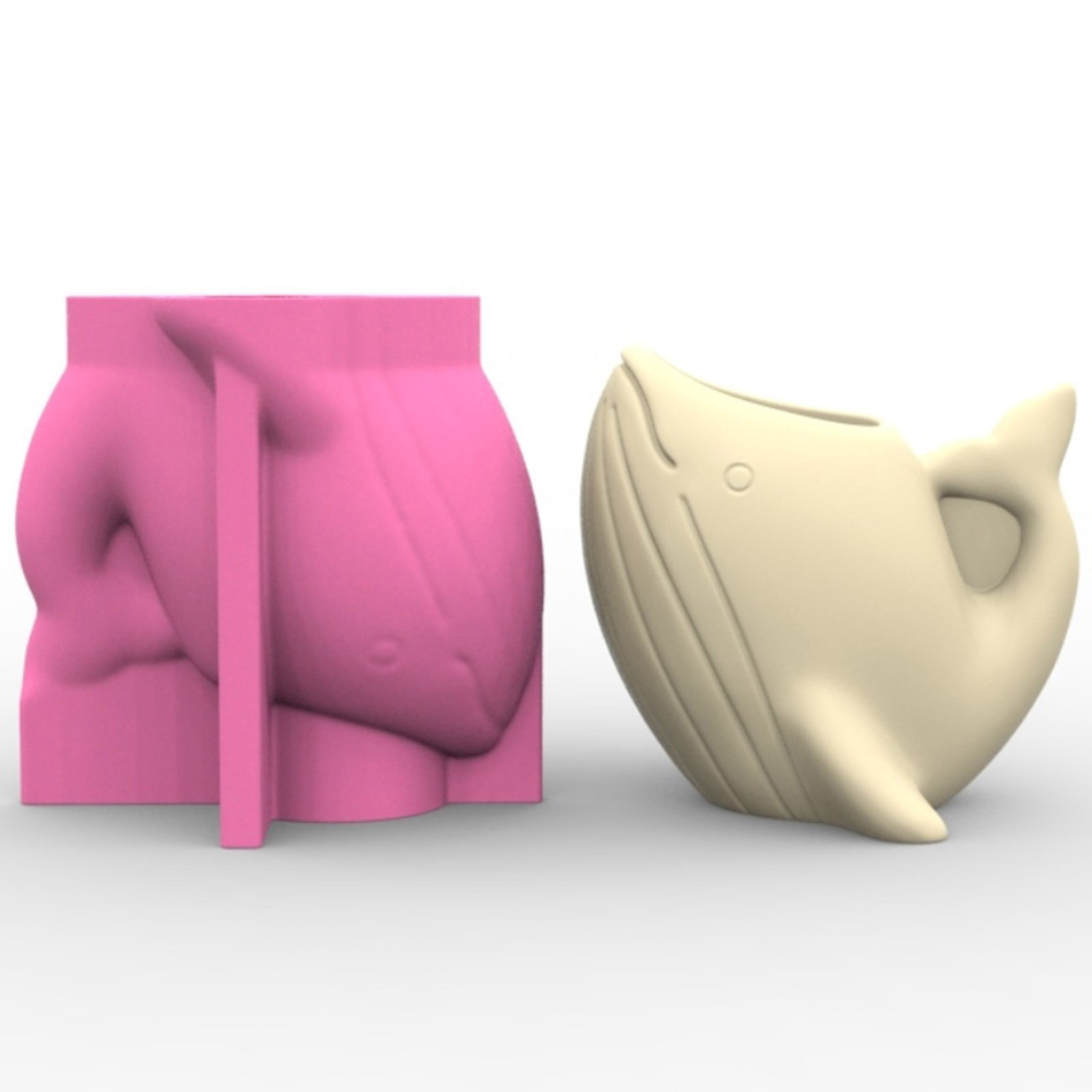 MultiPurpose Silicone Pots Mold Whale Shape Resin Art Pen Holder Moulds Suitable for Crafting Concrete Succulent Vases