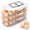 Clear&White, variant on Egg Organizer for Refrigerator, 3-Tier Rolling Dispenser 42 Eggs | Egg Holder for Fridge with Lid, Handle, Timer Tracker, Stackable BPA-Free Countertop Storage, Beige and Brown