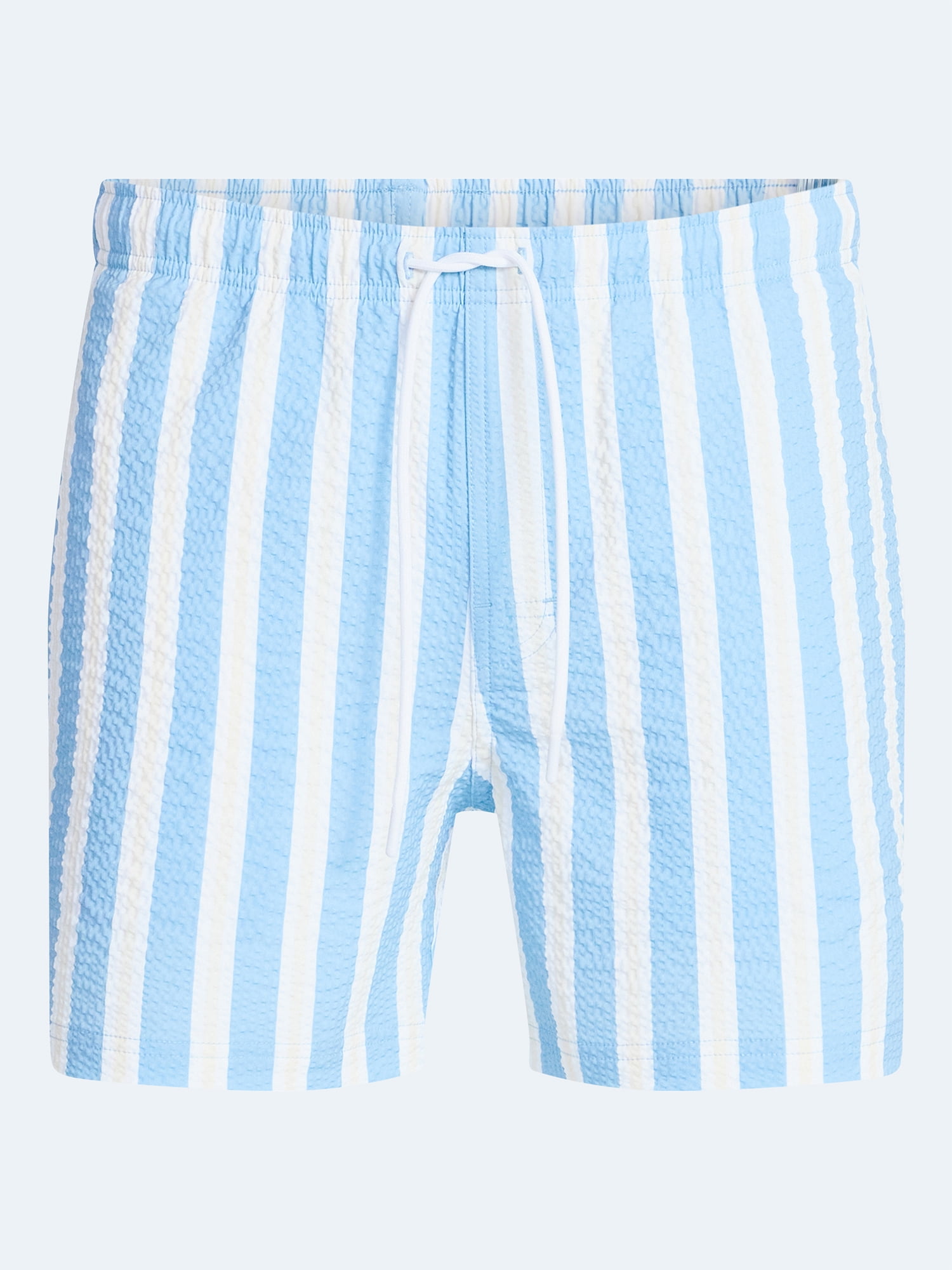 Free Assembly Men's Swim Stretch Seersucker Board Shorts, 5" Inseam, Sizes S-3XL