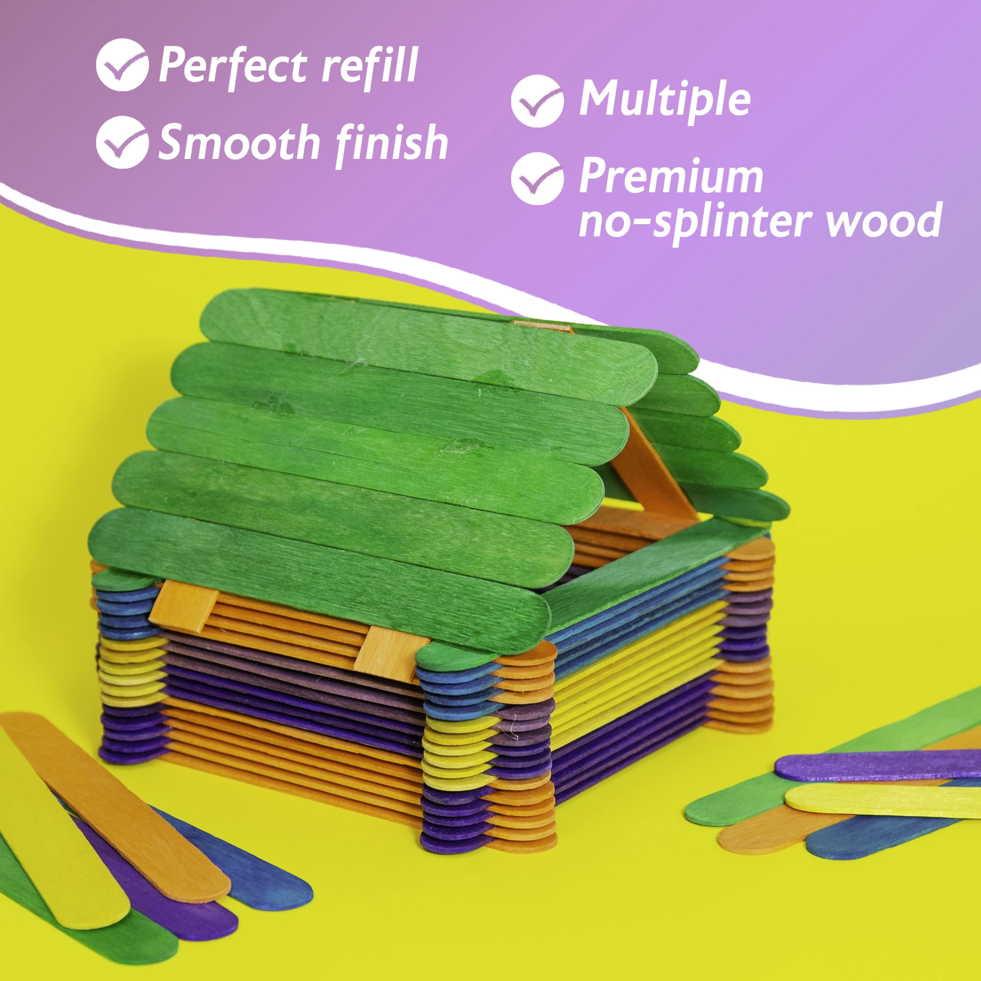 BAZIC Jumbo Natural Craft Stick (50/Pack) / Box Qty - 24