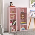 thumbnail image 2 of Seizeen 8-Tier Book Shelf, Tall Bookcase Adjustable DVD Shelf, Narrow Storage Cabinet for Home Office Corner Wall, Pink Upper and Lower Combination Cabinets, 2 of 11