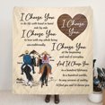 thumbnail image 1 of Custom Personalized Farmer Couple Riding Horse Single Layer Fleece/Quilt, 1 of 4