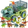 thumbnail image 1 of Dinosaurs Car Truck Transport Car Set Dinosaur Car Transporter Carrier Car Crane Kids Toy, 1 of 4