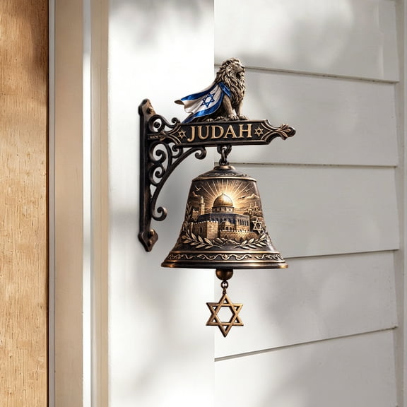 Japceit Lion of Judah Doorbell, Resin Religious Symbol Door Chime, Decorative Christian Entry Alarm for Home, Apartment, Office