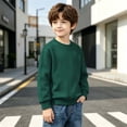 thumbnail image 4 of VEKDONE Boys Girls Sweatshirt Kids Crewneck Long Sleeve Pullover Sweatshirts Comfortable Fall Winter Back to School Tops Green,3-4 Years, 4 of 9