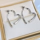 thumbnail image 4 of Heart Shaped Dangle Earrings for Women | Gold & Silver Electroplated Metal | Two-Way Wear | Classic Fashion Jewelry | Long-Lasting Color | 1.18 x 0.78 Inch | 1 Pair, 4 of 7