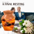 thumbnail image 4 of JAGASY Car Urns Ashes Keepsake for Men - Small Orange Medium Size Urns for Human Ashes Adult Female - Funeral Gift for Loss of Loved One - Memorial Urn for Car Lover - 3 Inch, 4 of 6