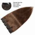 thumbnail image 4 of Benehair Clip In Hair Extensions One Piece 100% Remy Real Human Hair Clip in 3/4 Full Head Straight Hair for Women 8"-24" Brown Soft, 4 of 13