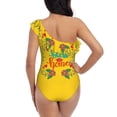 thumbnail image 6 of Yiaed Bless This Home Print Women One Piece Swimsuits Tummy Control One Shoulder Bathing Suits Pattern Ruffle Swimwear-Large, 6 of 8