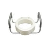 Drive Medical Premium White Plastic Elongated Raised Toilet Seat with Arms 3.5" Height up to 300 lbs