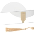 thumbnail image 3 of Unique Bargains 1 Pcs Portable Double-Sided Long Handle Round Xuan Paper Folding Fan Xuan Paper Bamboo White [Double-Sided Long Handle Round Xuan Paper Round], 3 of 5