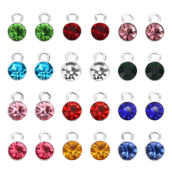 Uxcell 60pcs Birthstone Charm, Birthstone Beads Crystal Bracelet Charm Pendants for Jewelry Making Bracelets Necklace Earrings Each Month, Multicolor