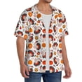 thumbnail image 2 of Gukieu Turkey And Thanksgiving2 Print Men's Short-sleeved Shirts, Button-down Pocket Shirts, T-shirts, Beach Vacation Travel Summer Clothing-4X-Large, 2 of 5