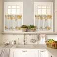 thumbnail image 4 of Grey Yellow Botanical Blossoms Kitchen Curtains Set, Farmhouse Valances Curtains Tier Rod Pocket Half Window Curtain 24 Inch Length, Spring Summer Floral Curtains for Living Room Bedroom, 4 of 6