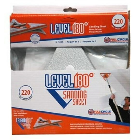 Full Circle International Inc. TG220 Level180 Papier de Verre Triangles 220 Grain 5-Pack