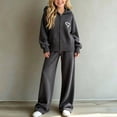thumbnail image 5 of Oiangi 2 Piece Outfits for Girl Winter Sweater Clothes Zip-Up Hoodie and Pant Fashion Knitted Sets Dark Gray 12-13 Years, 5 of 5