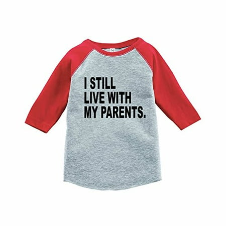 

7 ate 9 Apparel Funny Kids I Live with My Parents Baseball Red