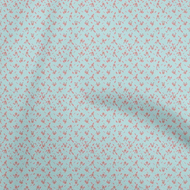 oneOone Rayon Light Blue Fabric Kids Animal Craft Projects Decor Fabric Printed By The Yard 56 Inch Wide