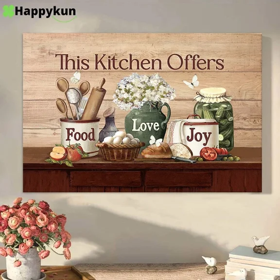 Kna Prints - This Kitchen Offersood Whitelower Kitchen Utensils Art - Bible Ver For Home Decor, Living Room, Bedroom, Office, UNFRAMED-8x12