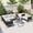 Gray, variant on YIORTWO 4-Piece Aluminum Outdoor Patio Furniture Set, 5-Person Conversation Set with 4 Fold-Out Side Tables and WPC Tabletop, Beige