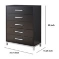 thumbnail image 6 of Benzara BM187015 Five Drawers Wooden Chest with Metal Bar Handles, Brown & Silver - 43 x 31.75 x 15.25 in., 6 of 7