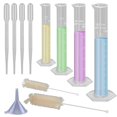 thumbnail image 1 of 4-Pack Gradient Cylinders, with 4 Pipettes, 1 Funnel and 2 Brushes, 1 of 5