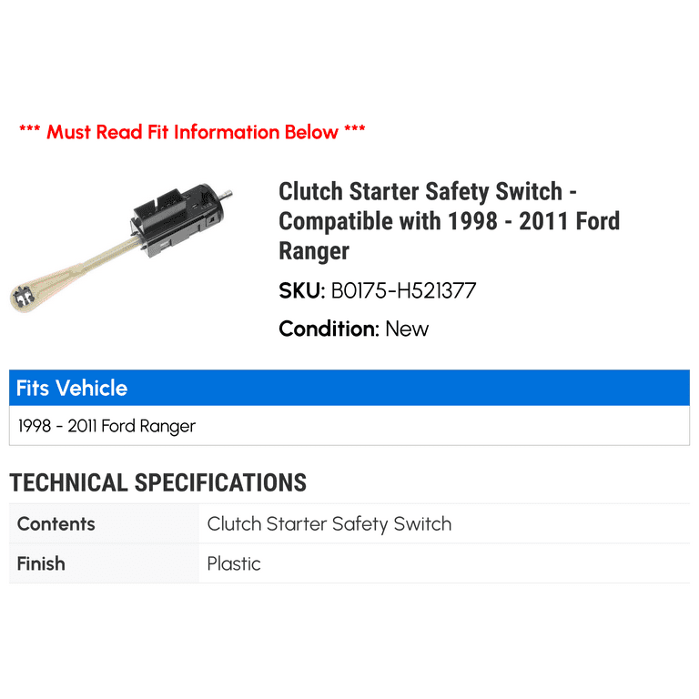 2000 Ford Ranger Clutch Safety Switch Factory Wholesale