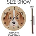 thumbnail image 2 of SKYSONIC Silent Wooden Round Wall Clock Foxhound Dog Non Ticking Battery Operated Clocks for Home Office Living Room Bedroom, 2 of 6