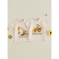 thumbnail image 3 of BemeyourBBs Kids Toddler Baby Boy Big Brother Outfits Excavator T-shirt Short Sleeve Crew Neck Engineering Car Letters Print Summer Pullover Tee Tops Clothes, 3 of 9