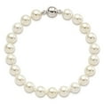 thumbnail image 6 of Auriga Fine Jewelry 925 Sterling Silver 9mm White Imitation Shell Pearl Bracelet 7.5inch for Women, 6 of 6