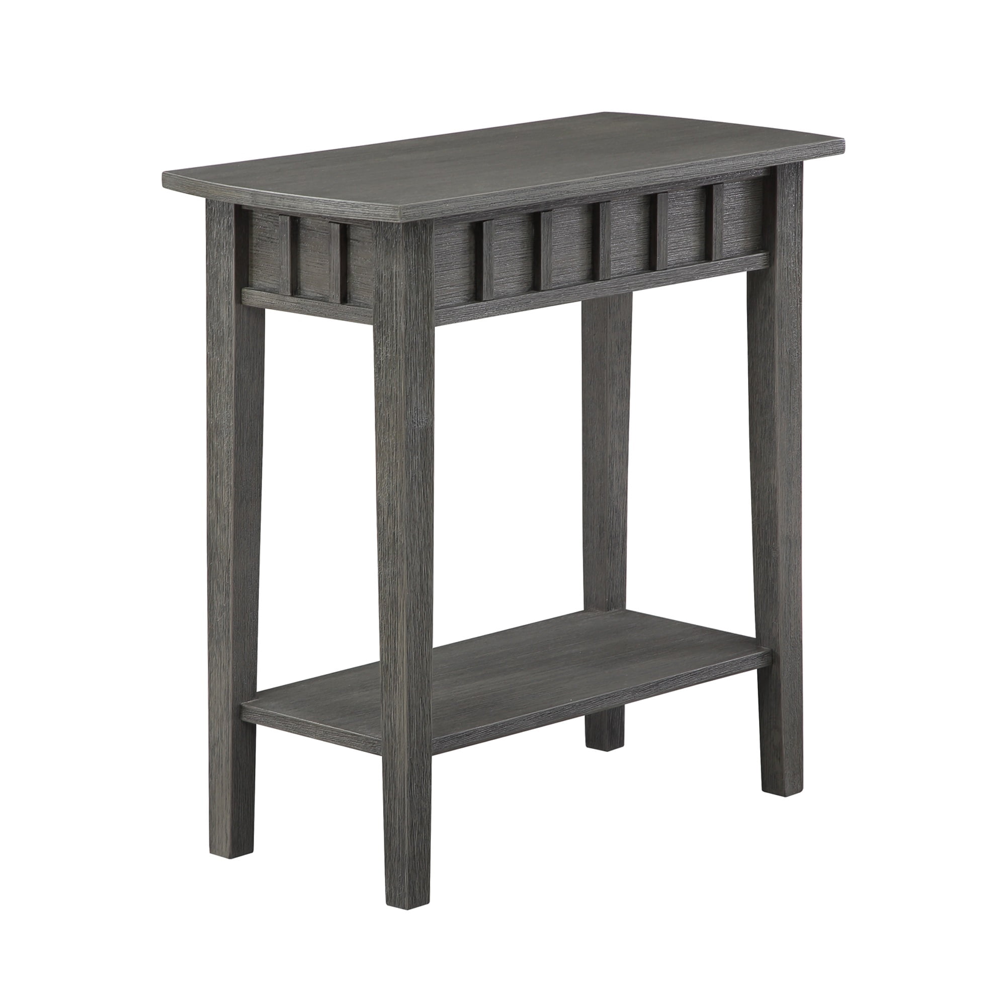Convenience Concepts Dennis End Table with Shelf, Wirebrush Dark Gray
